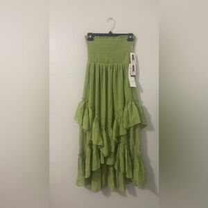 Green Ruffled Women's Skirt/Dress